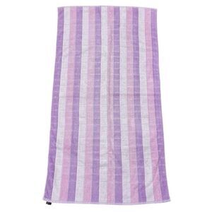 Vintage 1960s St Michael Purple Pink White Cotton Bath Towel 50 x 26 Stripes MCM